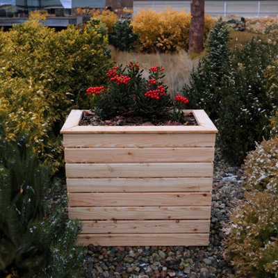 Pia Larch Timber deep trough 820x820mm