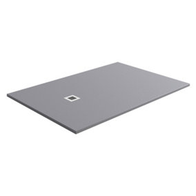 Pia Rectangle Grey Slate Effect Shower Tray - 1200x800mm