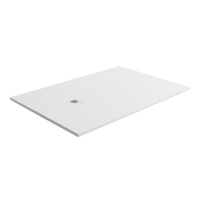 Pia Rectangle White Slate Effect Shower Tray - 1200x800mm