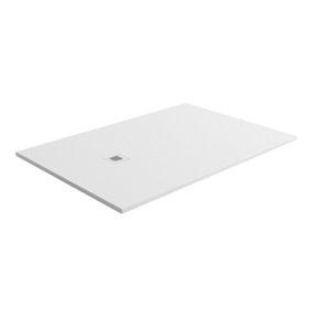 Pia Rectangle White Slate Effect Shower Tray - 1200x800mm