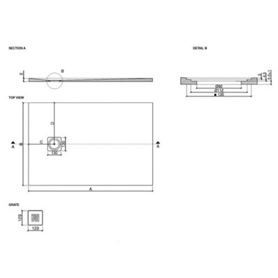 Pia Rectangle White Slate Effect Shower Tray - 1500x800mm - 3