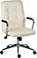 Piano Executive Chair in white bonded leather with gas lift seat height adjustment and tilt