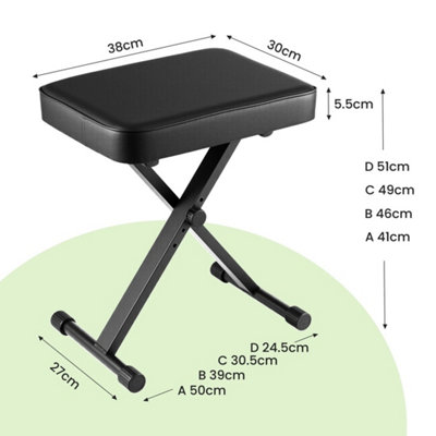 Piano Stool Adjustable Height Keyboard Stool X-Style Folding Piano ...