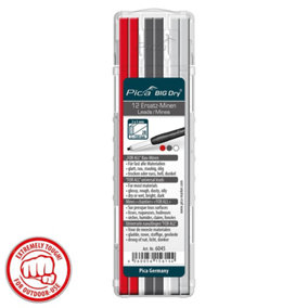 Pica BIG DRY 6060 Automatic Pencil Red White Refills Glossy Dark Surface 6045