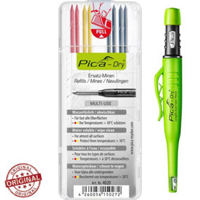 Pica DRY Automatic Trade Graphite Pencil Marker 4020 Leads Red Yellow PICA30402