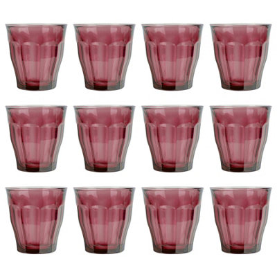 Picardie Glass Tumblers - 250ml - Plum - Pack of 12