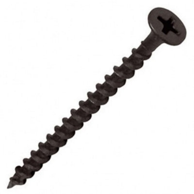 Picardy Phosphate Drywall Screws (Pack Of 100) Black (0.42 x 7.5cm)