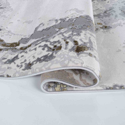 Picasso Modern Living Room Rug - Abstract Area Rugs Gold 160x230 cm