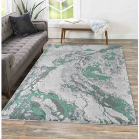 Picasso Modern Waterflow Abstract Area Rugs Aqua 120x170 cm