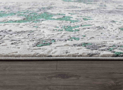 Picasso Modern Waterflow Abstract Area Rugs Aqua 60x220 cm