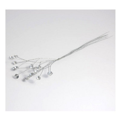 Pick: Diamante: 6mm: 3 Stem: 6mm: Pack of 6: Clear