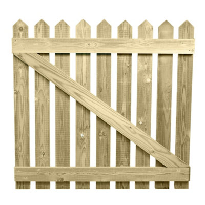 Picket Side Gate Pointed Top 1025mm Wide x 600mm High Right Hand Hung