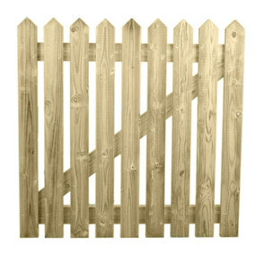 Picket Side Gate Pointed Top 1450mm Wide x 900mm High Right Hand Hung
