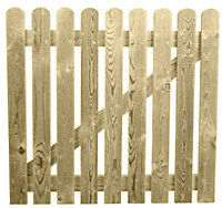Picket Side Gate Round Top 1300mm Wide x 1200mm High Left Hand Hung