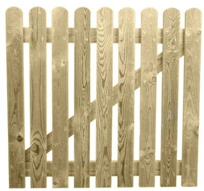 Picket Side Gate Round Top 1725mm Wide x 1200mm High Left Hand Hung