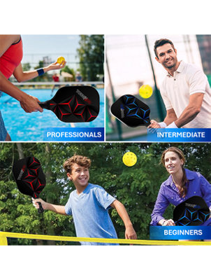 Pickleball Paddles Set - Fiberglass Lightweight Pickle Ball Rackets ...