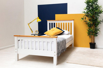 Farmhouse white bed deals frame