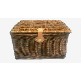 Picnic Hamper Basket With Lid Latch No Lining Pine,Large 41 x 34 x 22 cm