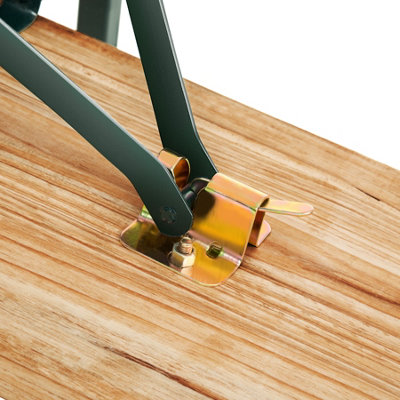 Picnic Table and Bench Set - sturdy, foldable, removable backrests - brown