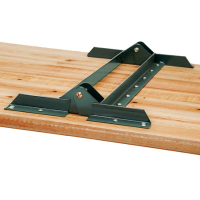 Picnic Table & Benches Franz II - 1 table & 2 benches, foldable, with backrests - brown