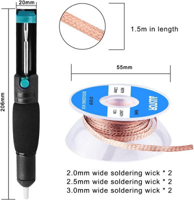 Solder Flux Solder Wick Braid | 5 Foot Desoldering Wick Roll | Easy Solder Removal Tool For Electronics Repair Flux Paste