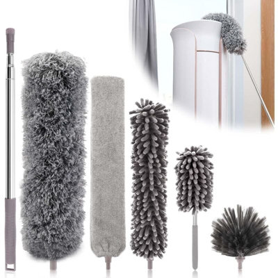 Pieces Telescopic Feather Duster Washable Microfiber Feather Duster ...