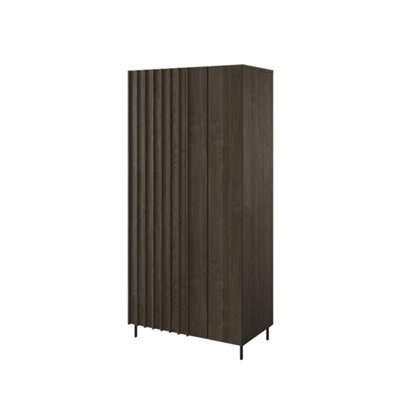 Piemonte Dark Oak Effect Double Wardrobe (H1960mm W920mm D540mm)