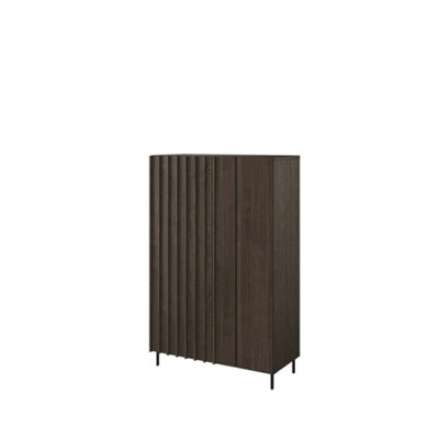 Piemonte Highboard Cabinet (H)1440mm (W)920mm (D)440mm - Dark Oak Effect Versatile Storage Cabinet