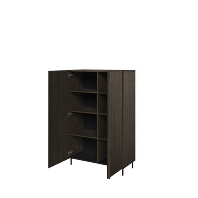 Piemonte Highboard Cabinet (H)1440mm (W)920mm (D)440mm - Dark Oak Effect Versatile Storage Cabinet