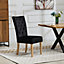 Pienza Velvet Dining Chairs - Set of 2 - Black