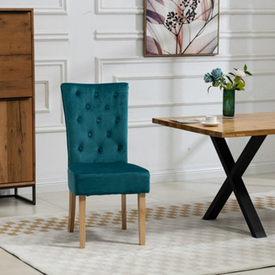 Teal velvet discount dining room chairs