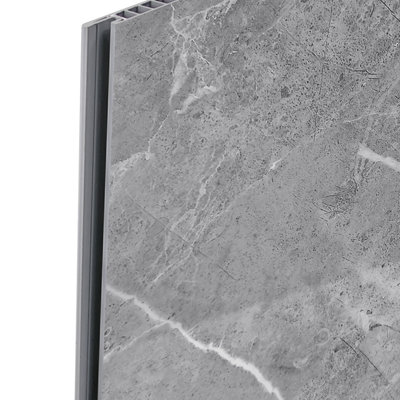 Pietra Grey Marble Bathroom PVC Cladding Shower Wet Wall Panels 1m x 2 ...