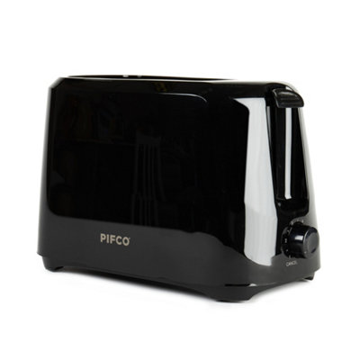 PIFCO Essentials Black Toaster 2 Slice - Compact Design with 6 browning ...