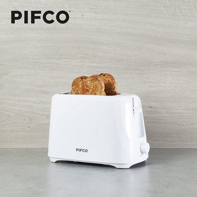 PIFCO Essentials White 2 Slice Toaster - Compact Design with 6 browning ...