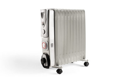 PIFCO Oil Filled Radiator 2500W 11 Fin With Timer 3 Heat Settings 1000W, 1500W, 2500W Energy Efficient Oil Heater