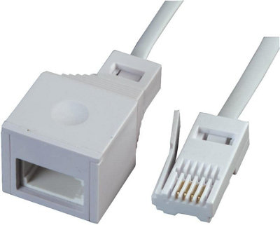 PIFCO TEL5 High-Quality 5m Telephone Leads Machine Extensions White Cable