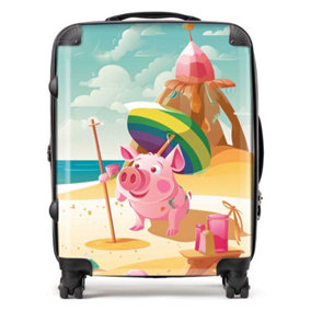 Piglet On A Beach Holiday Suitcase - Large