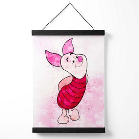 Piglet Watercolour Winnie the Pooh Medium Poster with Black Hanger
