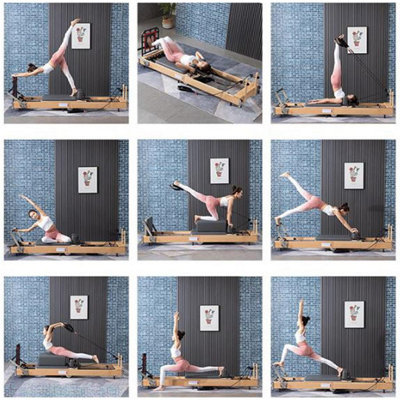 Pilates Reformer Core Folding Bed Contour Reformer Machine Wooden Frame
