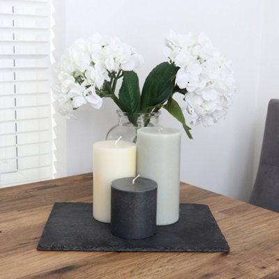 Pillar Candle Set of 3 Black & White Two Tone Candles by Laeto Ageless Aromatherapy - FREE DELIVERY INCLUDED