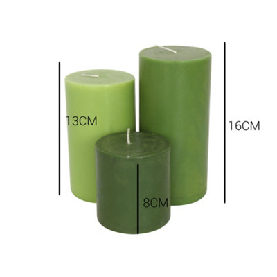 Pillar Candle Set of 3 Green Candles by Laeto Ageless Aromatherapy - FREE DELIVERY INCLUDED - 4