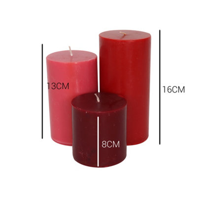 Pillar Candle Set of 3 Red Candles by Laeto Ageless Aromatherapy - FREE DELIVERY INCLUDED - 4