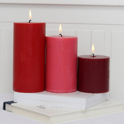 Pillar Candle Set of 3 Red Candles by Laeto Ageless Aromatherapy - FREE DELIVERY INCLUDED - 5