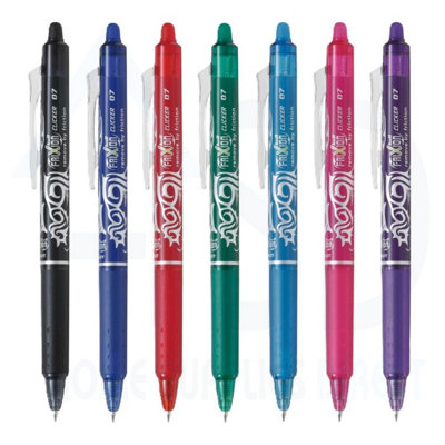 Pilot Frixion Retractable Pen - 7 Pack Assorted Colours, Medium 0.7mm ...