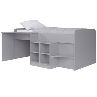 Pilot Grey Cabin Bed Single 3ft, Solid Frame, Kids