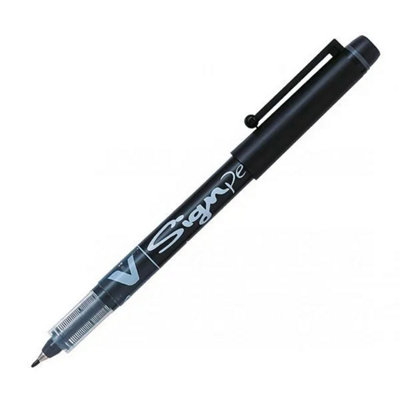 Pilot V Sign Pen - 1 Pack (Black) 0.6mm Tip / 1.0mm Medium Line ...