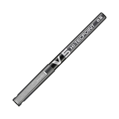 Pilot V5 Hi-Tecpoint Pen - 1 Pack (Black) 0.5mm Medium Needle Tip ...