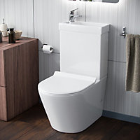 Pilton 2 in 1 Close Coupled Pan, Cistern And Round PP Toilet Seat