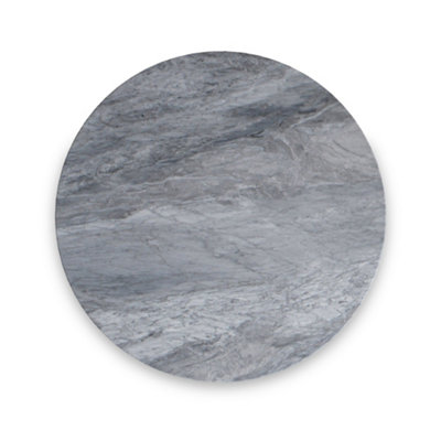 Pimlico Grey Marble 78cm Round Coffee Table - Dark Grey Metal Frame - By Roseland Furniture