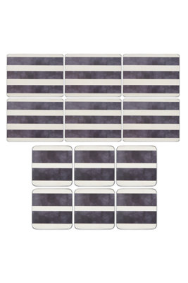 Pimpernel Placemats and Coasters Set Mono Stripe